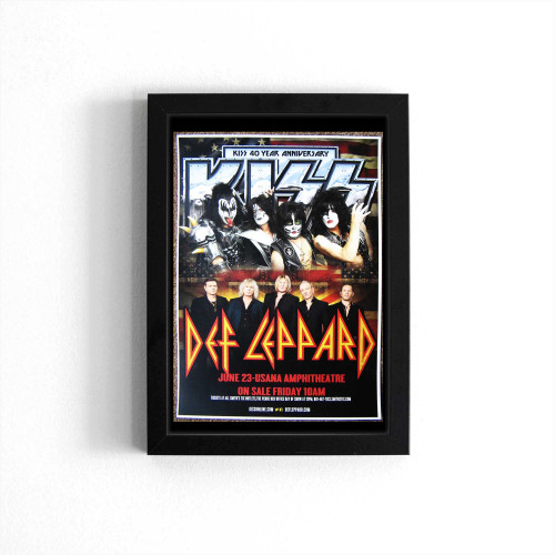 Def Leppard & Kiss 2014 Gig Utah Gene Simmons Concert Poster