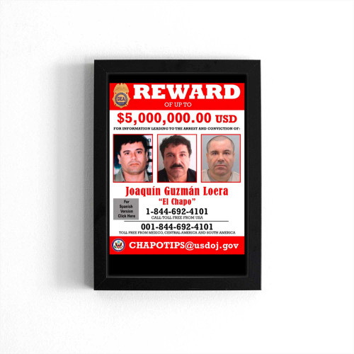 El Chapo Wanted Poster Poster