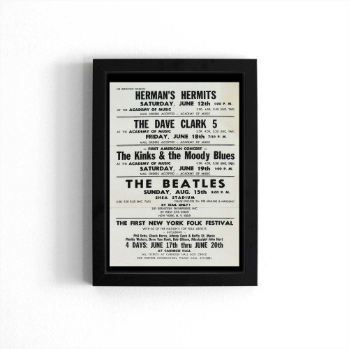 Herman'S Hermits And The Dave Clark 5 And The Kinks And The Beatles At Shea Stadium Handbill Poster