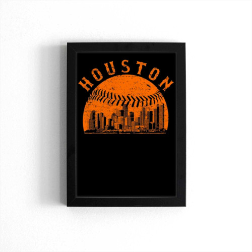 Houston Baseball Vintage Retro City Poster