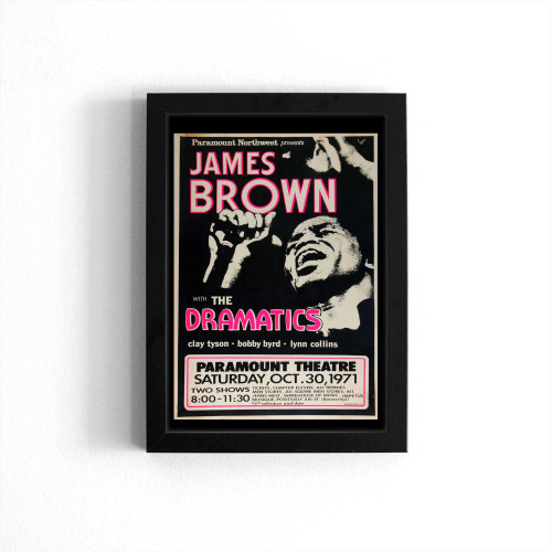 James Brown Paramount Theatre 1971 Vintage Music Concert Poster