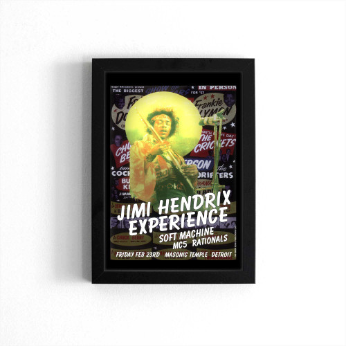 Jimi Hendrix Detroit Psychedelic Rock Concert Poster