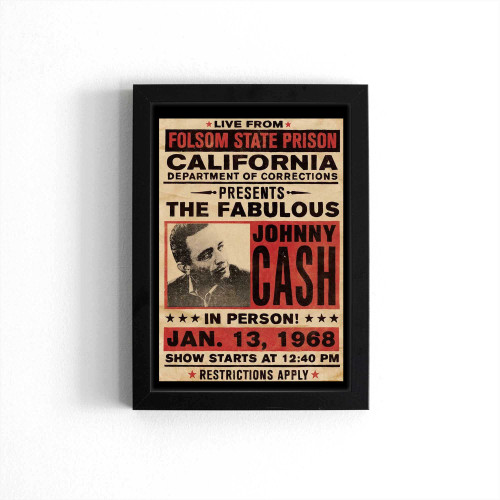 Johnny Cash Folsom Prison Concert Poster