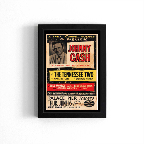 Johnny Cash Important & Rare 1960 Toronto Canada Concert Poster