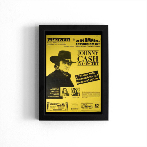 Johnny Cash In Hof Germany Concert Poster