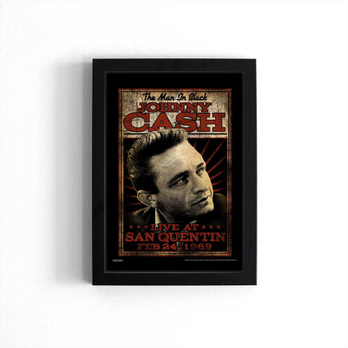 Johnny Cash Live At San Quentin Prison Concert 1969 Poster