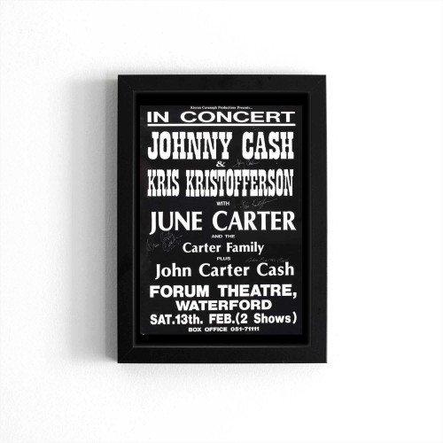 Johnny Cash Signed Concert Poster