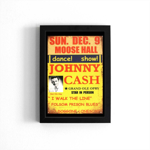 Johnny Cash Tin Concert Sign Man Cave Vintage Ad Look Folsom Prison Blues Poster