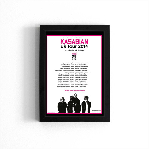 Kasabian Maccabees Uk Tour 2014 Concert Poster