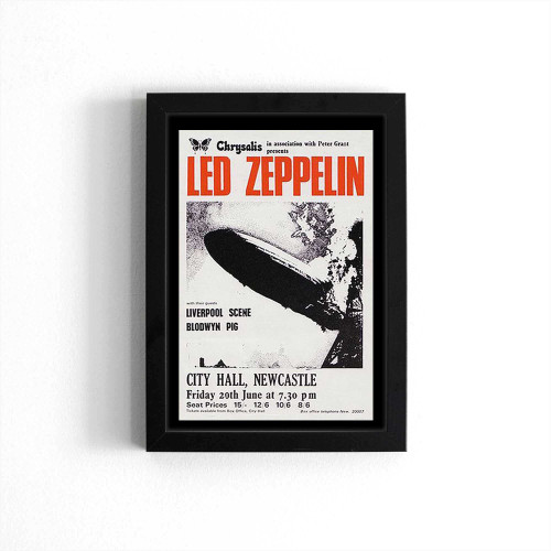 Led Zeppelin 1969 Newcastle Poster