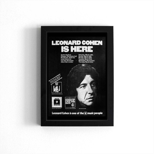 Leonard Cohen Uk Tour 1972 Poster