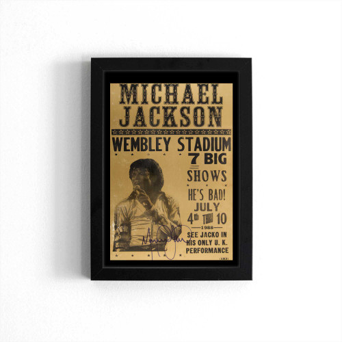 Michael Jackson Signed 1988 Wembley Stadium Original Concert Poster Poster