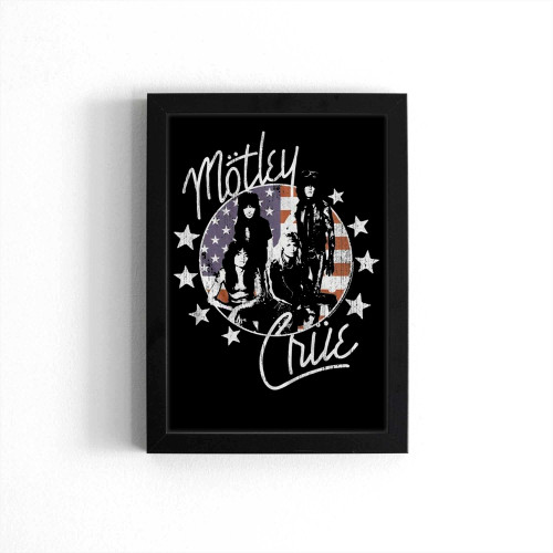 Motley Crue American Flag And Stars Adult Poster