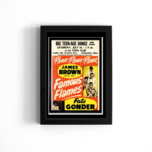 Music Concert Advert James Brown Godfather Soul Art Print Framed Poster