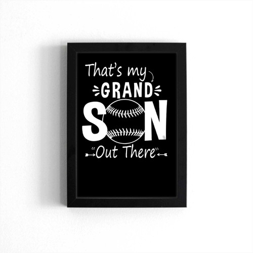 Thats My Grand Son Grandma Baseball Poster