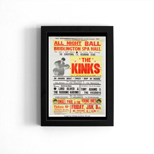 The Kinks 1965 All Day And All Of The Night British Concert Poster