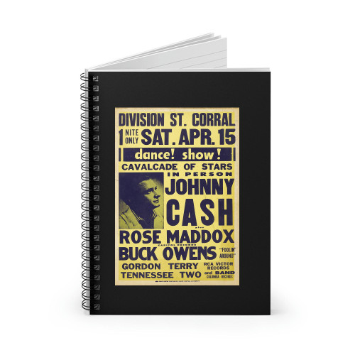 A Johnny Cash Division St Corral Concert 1961 Spiral Notebook