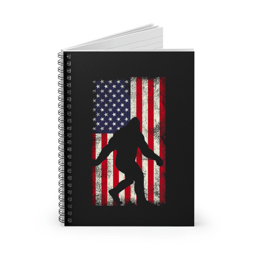 Bigfoot 4Th Of July American Flag Independence Day Spiral Notebook