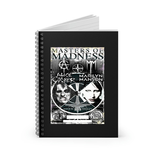 Detroit'S Alice Cooper Marilyn Manson Prepare For 'Masters Of Madness' Tour First Stop Revealed Spiral Notebook