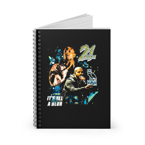 Drake 21 Savage Its All A Blur Tour Merch Album Promo Spiral Notebook