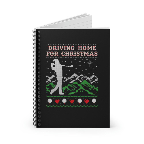 Driving Home For Christmas Xmas Golf Spiral Notebook