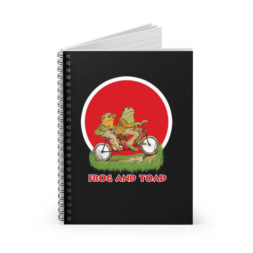 Frog And Toad On The Bike In Red Circle Spiral Notebook