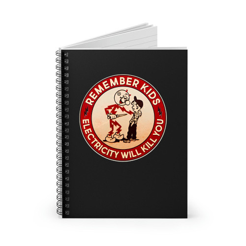 Funny Retro Vintage Electricity Will Kill You Emblem Vintage Spiral Notebook