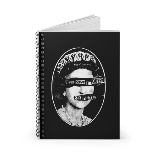 God Save The Queen Punk Rock Spiral Notebook