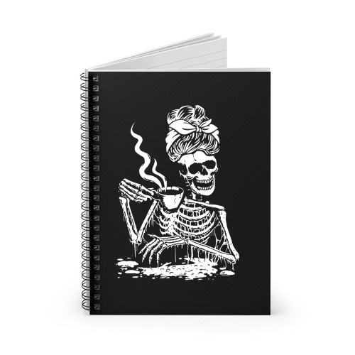 Halloween Party Skeleton Coffee Messy Spiral Notebook