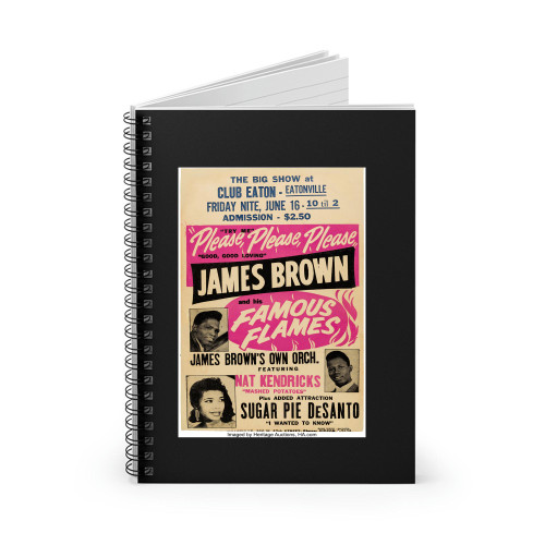 James Brown 1961 Eatonville Fl Please Please Please Concert Spiral Notebook