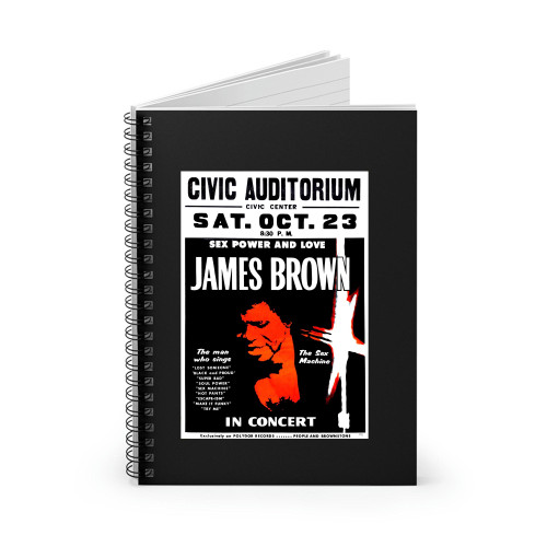 James Brown Double Size 1971 Boxingstyle Concert Spiral Notebook