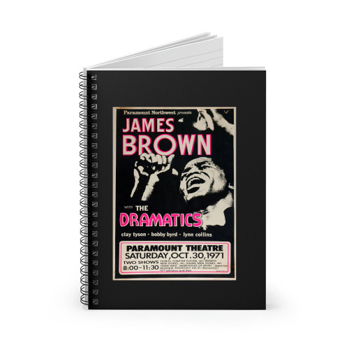 James Brown Paramount Theatre 1971 Vintage Music Concert Spiral Notebook