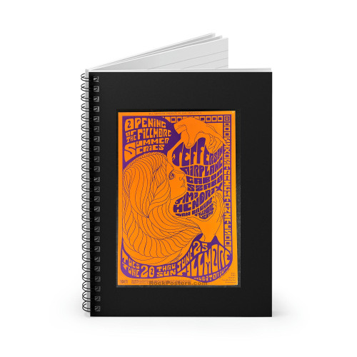 Jimi Hendrix Experience Jefferson Airplane 1967 Spiral Notebook