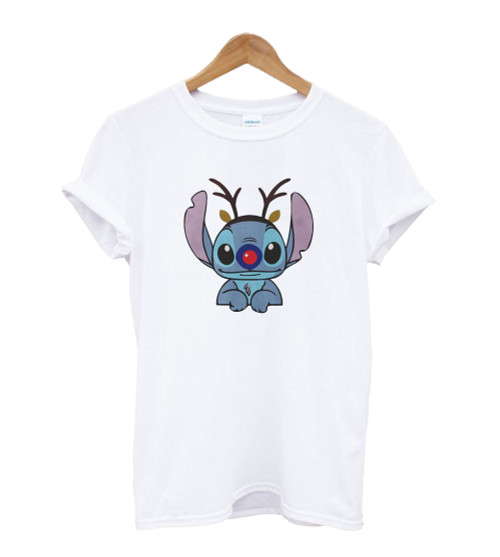 Disney Stitch With Reindeer Women's T-Shirt Tee