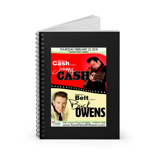 Johnny Cash & Buck Owens Tribute Concert Spiral Notebook