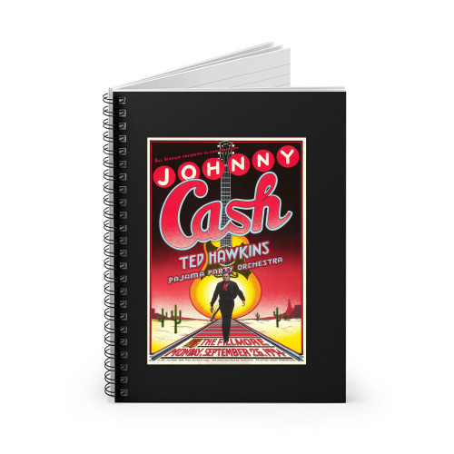 Johnny Cash Vintage Concert From Fillmore Auditorium Spiral Notebook
