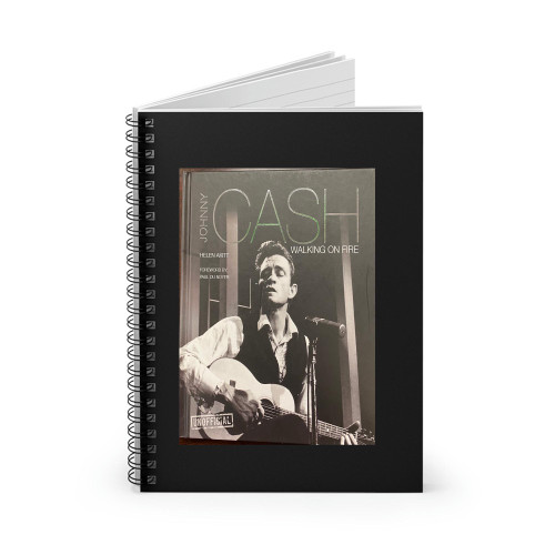 Johnny Cash Walking On Fire Spiral Notebook