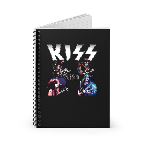 Kiss Signatures Rock Band Spiral Notebook