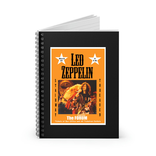 Led Zeppelin At The Forum Los Angeles Concert 1975 Spiral Notebook