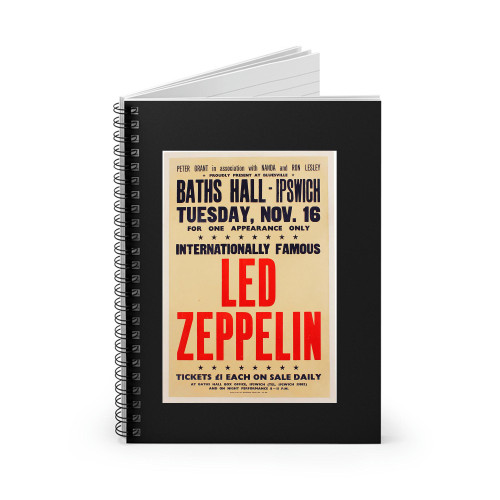 Led Zeppelin In Concert At Ipswich 0678 The Vintage Music Shop Spiral Notebook
