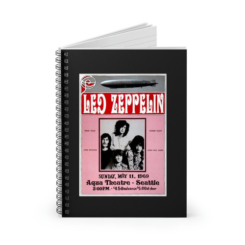 Led Zeppelin Rocks Seattle'S Outdoor Green Lake Aqua Theatre Spiral Notebook