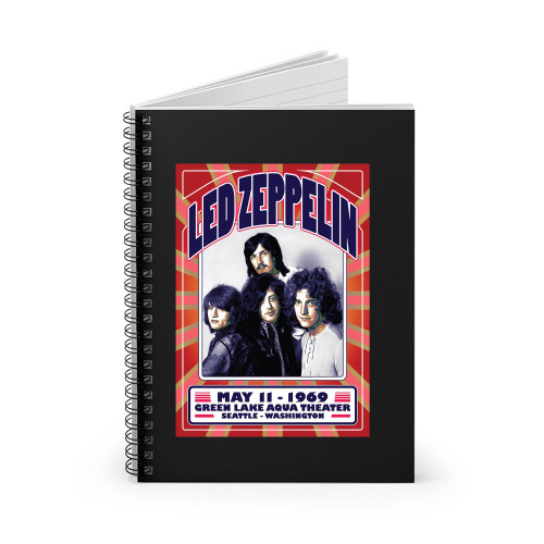 Led Zeppelin Seattle 1969 Spiral Notebook Led Zeppelin Seattle 1969 Spiral Notebook