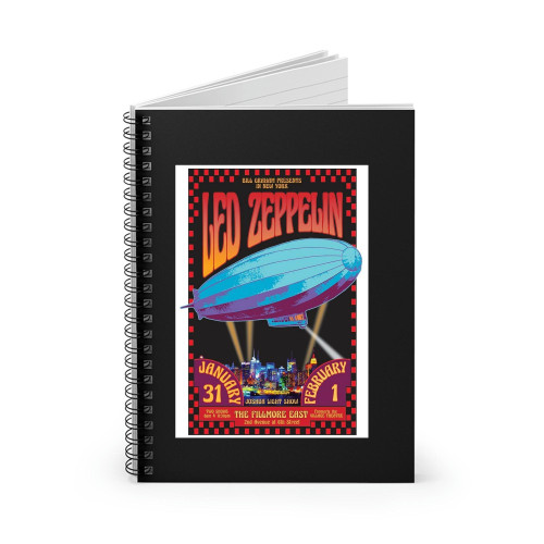 Led Zeppelin The Fillmore East New York 1969 Music Spiral Notebook