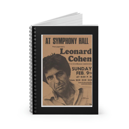Leonard Cohen Concert Vintage Music Vintage Spiral Notebook Spiral Notebook
