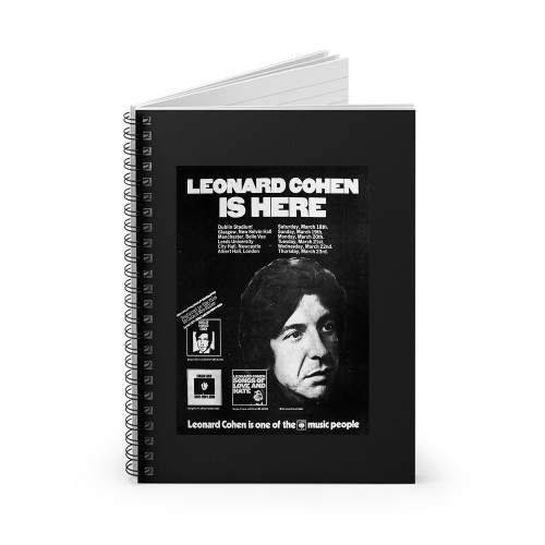 Leonard Cohen Uk Tour 1972 Spiral Notebook