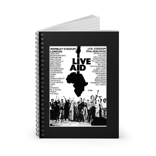 Live Aid Concert Tin Wall Sign Metal Spiral Notebook