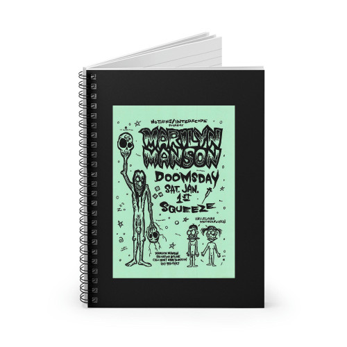 Marilyn Manson Concert Flyer 1994 Squeeze Green Spiral Notebook