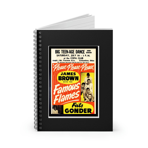Music Concert Advert James Brown Godfather Soul Art Print Framed Spiral Notebook