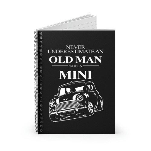 Old Man With A Mini Cooper Funny Cool Retro Spiral Notebook