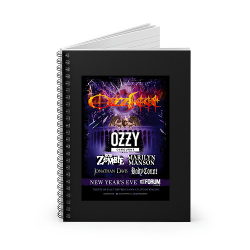Ozzy Rob Zombie Marilyn Manson More To Play Ozzfest New Year'S Eve Show Spiral Notebook